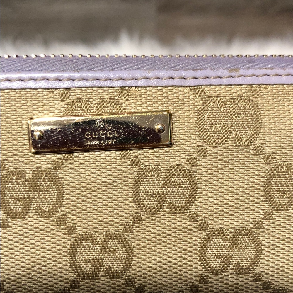 Gucci Beige and purple Signature Wallet - Picture 7 of 9